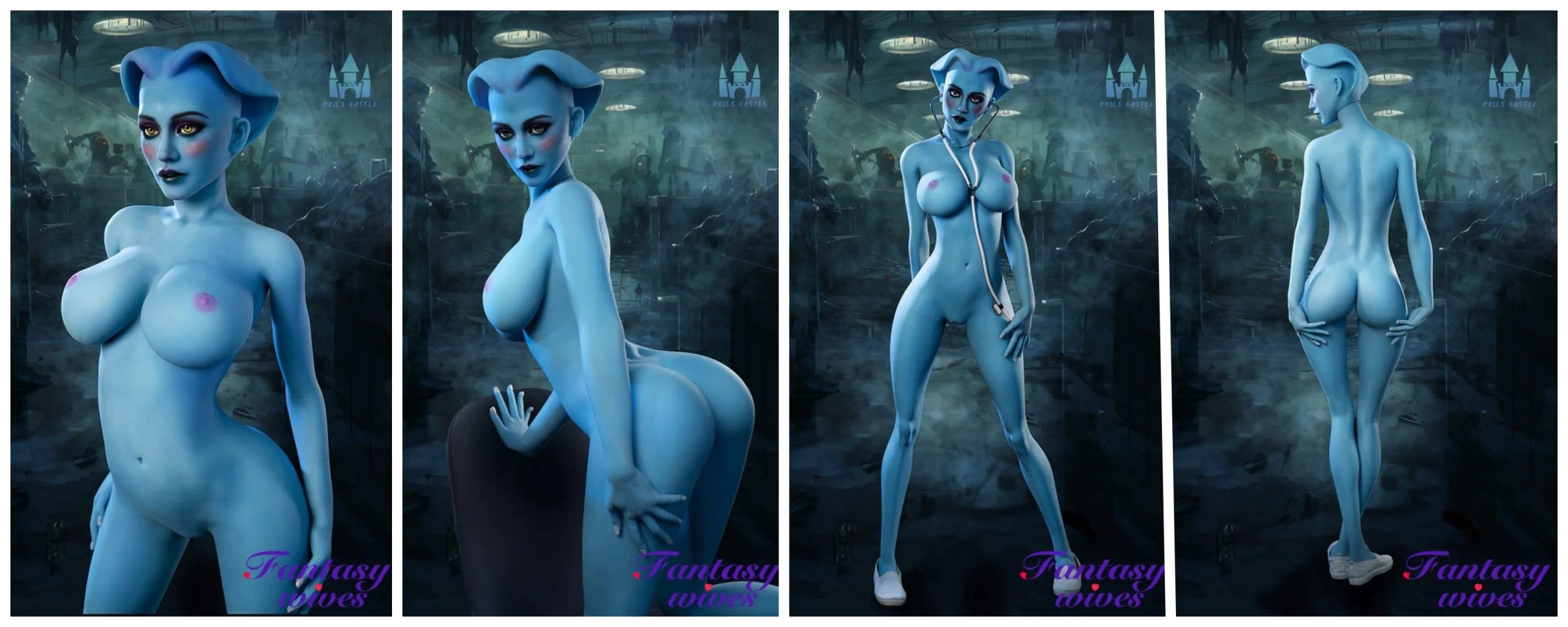 Blue sex doll